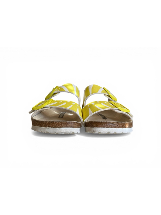 Birkenstock Arizona Monstera White/Lime Sour Birko-Flor Sandals EU 37 US 6 - Picture 3 of 9